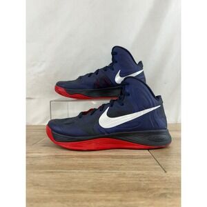 Nike Zoom Hyperfuse Mens Basketball Shoes Navy Blue Red High Top Sneakers
